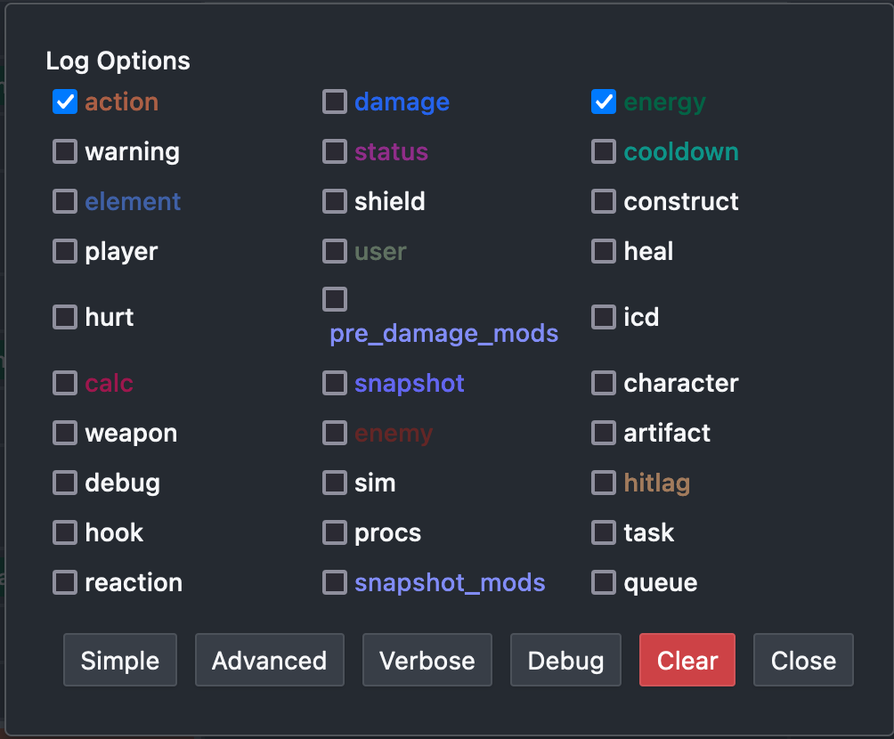 energy only settings